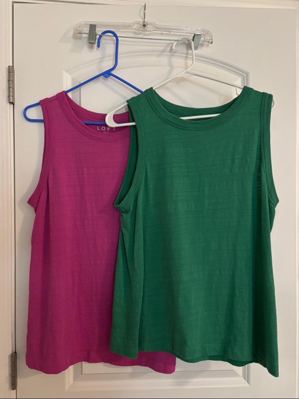 LOFT Sleeveless Knit Tanks - Fuchsia & Emerald